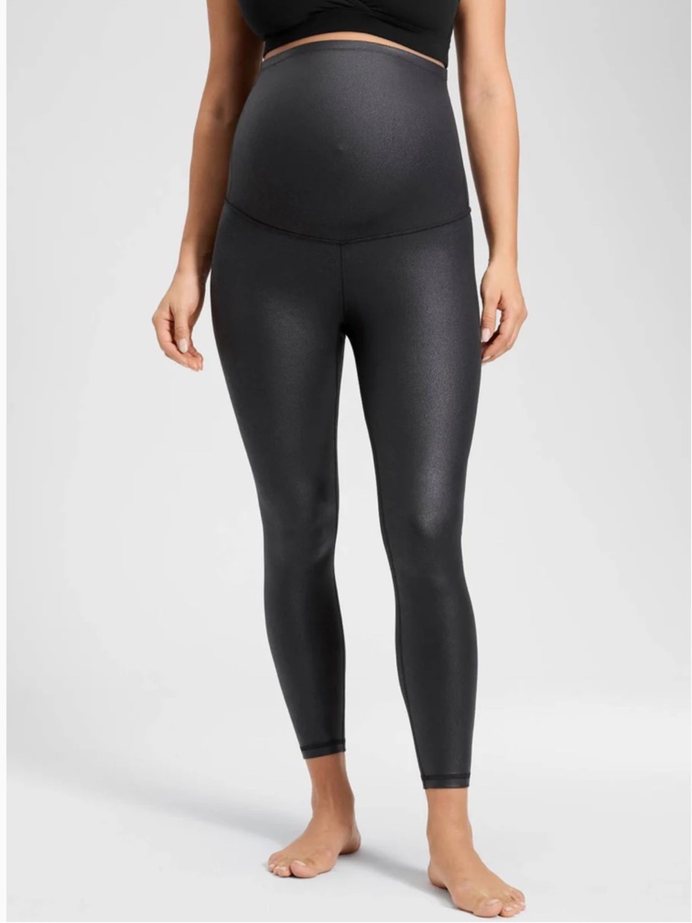 Crz Yoga butterluxe maternity leggings black foil 25” S
